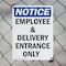 Signmission Employee And Delivery Entrance Only OSHA Notice Sign, Plastic, 7in W x 10in L, 2PK OS-2PACK-NS-P-710-V-11938 - alternate 6